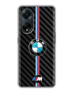 Чехол для OPPO A98 с картинкой «Эмблема BMW и карбон»