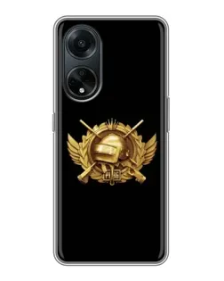 Чехол для OPPO A98 с картинкой «PUBG — оранжевый градиент»