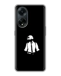 Чехол для OPPO A98 с картинкой «PUBG — белый шлем»