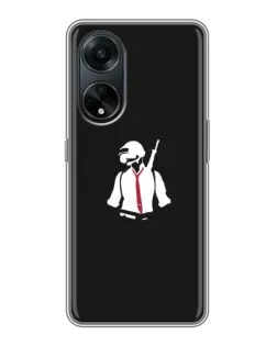 Чехол для OPPO A98 с картинкой «PUBG — силуэт воина»