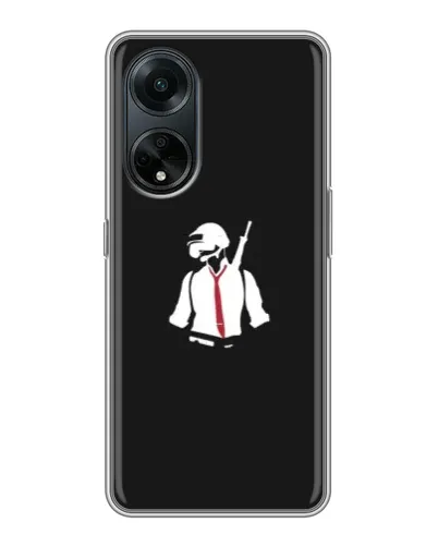 Чехол для OPPO A98 с картинкой «PUBG — силуэт воина» Чехол для OPPO A98 с картинкой «PUBG — силуэт воина»