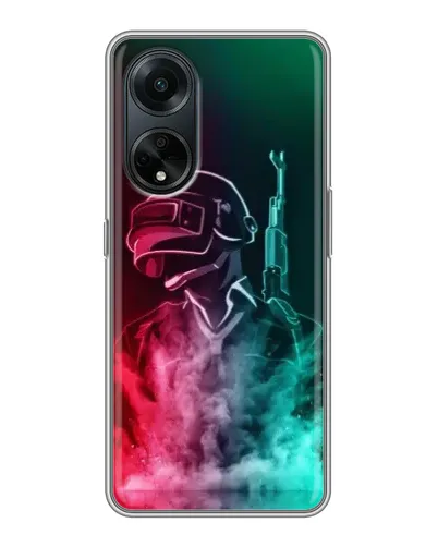 Чехол для OPPO A98 с картинкой «PUBG — огненный воин» Чехол для OPPO A98 с картинкой «PUBG — огненный воин»