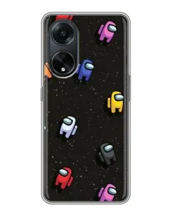 Чохол для OPPO A98 з картинкою «Космічний патерн Among Us»