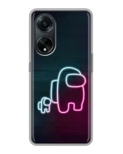 Чохол для OPPO A98 з картинкою «Among Us неон-арт»