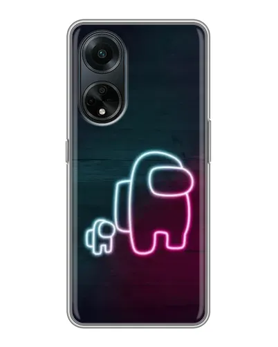 Чохол для OPPO A98 з картинкою «Among Us неон-арт»