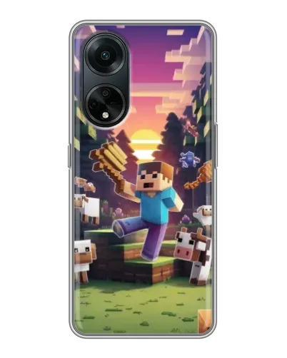 Чехол для OPPO A98 с картинкой «Стив на ферме» Чехол для OPPO A98 с картинкой «Стив на ферме»
