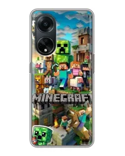 Чехол для OPPO A98 с картинкой «Замок Minecraft»