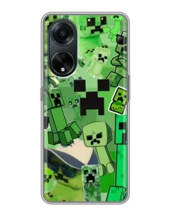 Чехол для OPPO A98 с картинкой «Криперы Minecraft»