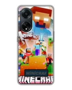 Чехол для OPPO A98 с картинкой «Minecraft герои игры»