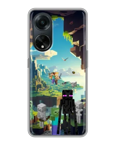 Чехол для OPPO A98 с картинкой «Эндермен в лесу» Чехол для OPPO A98 с картинкой «Эндермен в лесу»