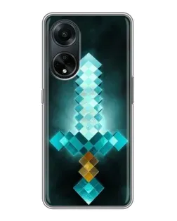 Чехол для OPPO A98 с картинкой «Алмазный меч неон»