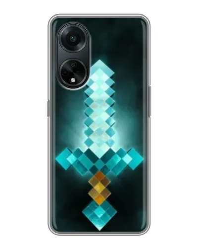 Чехол для OPPO A98 с картинкой «Алмазный меч неон» Чехол для OPPO A98 с картинкой «Алмазный меч неон»