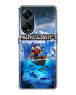 Чехол для OPPO A98 с картинкой «Minecraft ледяной мир»