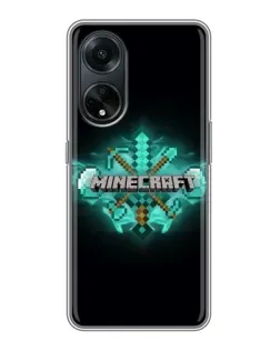 Чехол для OPPO A98 с картинкой «Minecraft Diamond лого»