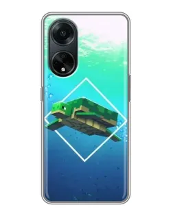Чехол для OPPO A98 с картинкой «Черепаха Minecraft»