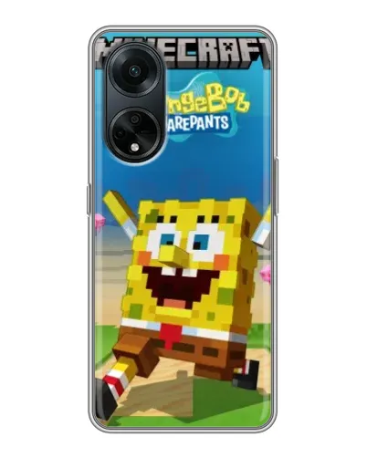 Чехол для OPPO A98 с картинкой «Губка Боб Minecraft» Чехол для OPPO A98 с картинкой «Губка Боб Minecraft»