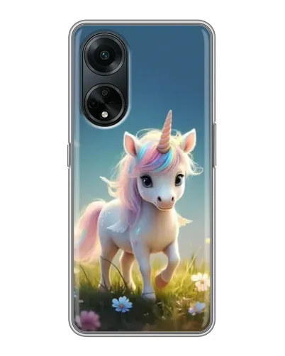 Чехол для OPPO A98 с картинкой «Единорог на поляне» Чехол для OPPO A98 с картинкой «Единорог на поляне»