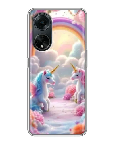 Чехол для OPPO A98 с картинкой «Радуга и единороги» Чехол для OPPO A98 с картинкой «Радуга и единороги»