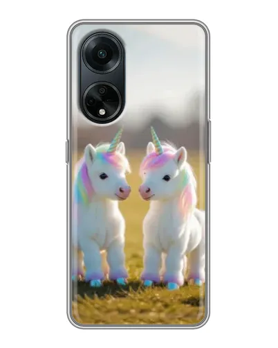 Чехол для OPPO A98 с картинкой «Пара единорогов» Чехол для OPPO A98 с картинкой «Пара единорогов»