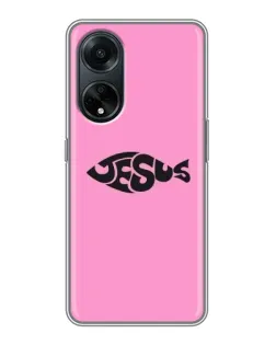 Чохол для OPPO A98 з картинкою «Рожевий символ Jesus»