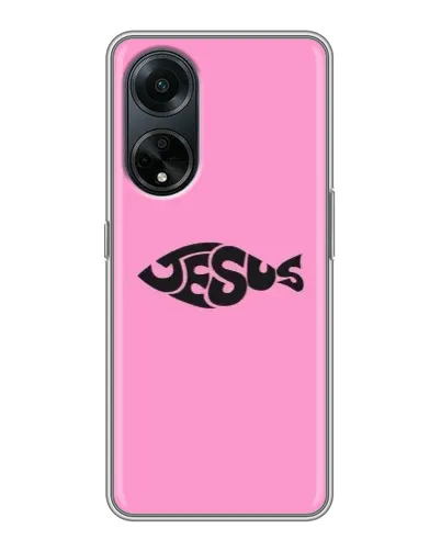 Чохол для OPPO A98 з картинкою «Рожевий символ Jesus»