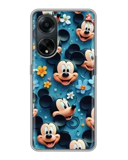 Чехол для OPPO A98 с картинкой «Паттерн Микки и Минни»