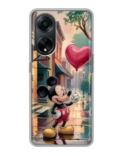Чехол для OPPO A98 с картинкой «Микки и шарик-сердце»