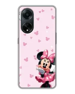 Чехол для OPPO A98 с картинкой «Минни Маус и сердечки»