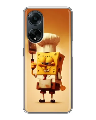 Чехол для OPPO A98 с картинкой «Губка Боб повар» Чехол для OPPO A98 с картинкой «Губка Боб повар»