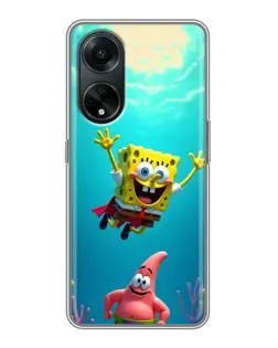 Чехол для OPPO A98 с картинкой «Спанч Боб под водой»