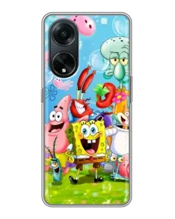 Чехол для OPPO A98 с картинкой «Губка Боб и друзья»