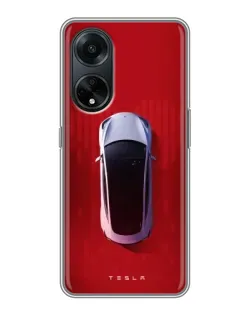 Чехол для OPPO A98 с картинкой «Tesla Top View» Чехол для OPPO A98 с картинкой «Tesla Top View»