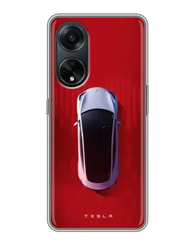 Чехол для OPPO A98 с картинкой «Tesla Top View»