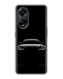 Чехол для OPPO A98 с картинкой «Силуэт Tesla Night» Чехол для OPPO A98 с картинкой «Силуэт Tesla Night»