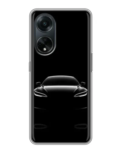 Чехол для OPPO A98 с картинкой «Силуэт Tesla Night»