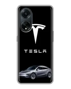 Чехол для OPPO A98 с картинкой «Tesla Model Y»