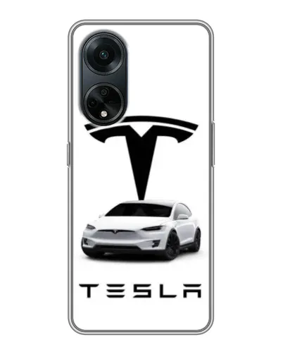 Чехол для OPPO A98 с картинкой «Tesla White Style»