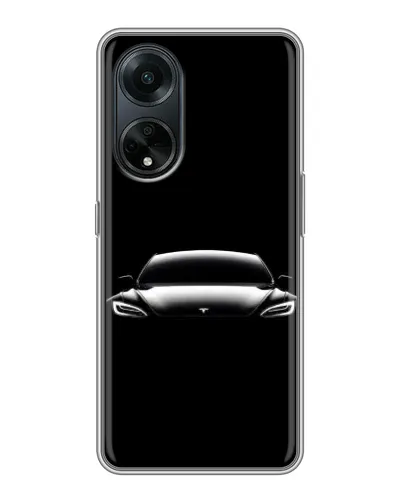 Чехол для OPPO A98 с картинкой «Фары Tesla Night»