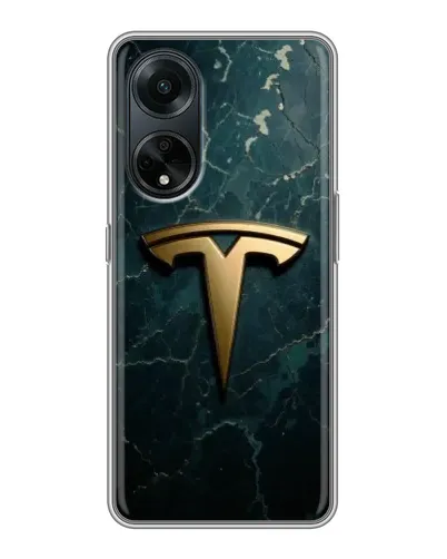 Чехол для OPPO A98 с картинкой «Мраморная Tesla Gold»