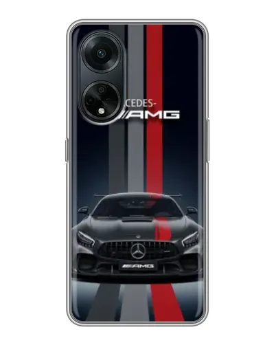 Чехол для OPPO A98 с картинкой «Mercedes — белый карбон»