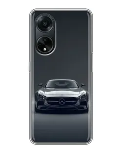 Чехол для OPPO A98 с картинкой «Mercedes на черном»