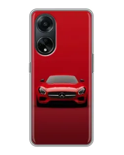Чехол для OPPO A98 с картинкой «Красный Mercedes AMG»