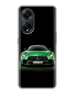 Чехол для OPPO A98 с картинкой «Mercedes — неоновый лого»