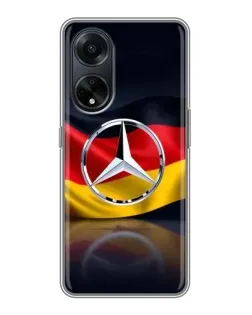 Чехол для OPPO A98 с картинкой «Mercedes — флаг Германии»