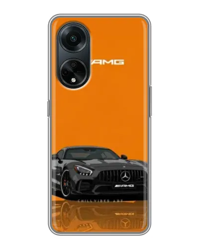 Чехол для OPPO A98 с картинкой «Оранжевый Mercedes AMG»
