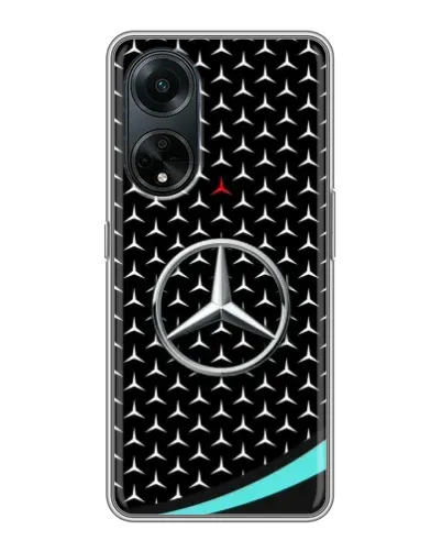 Чехол для OPPO A98 с картинкой «Mercedes — бирюзовый акцент»