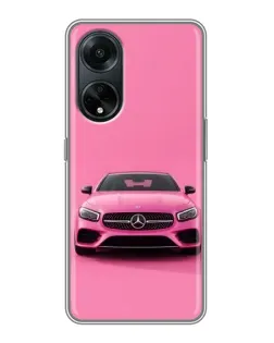 Чехол для OPPO A98 с картинкой «Розовый Mercedes AMG»
