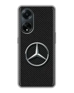 Чехол для OPPO A98 с картинкой «Карбоновый Mercedes стиль»