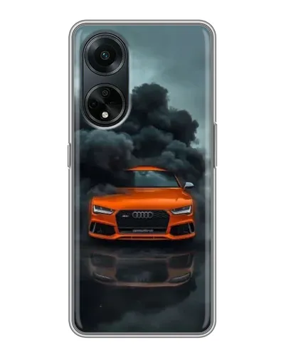 Чехол для OPPO A98 с картинкой «Audi в облаках дыма»