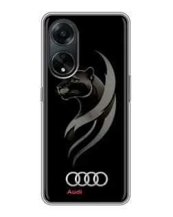 Чехол для OPPO A98 с картинкой «Графика — пантера и Audi»
